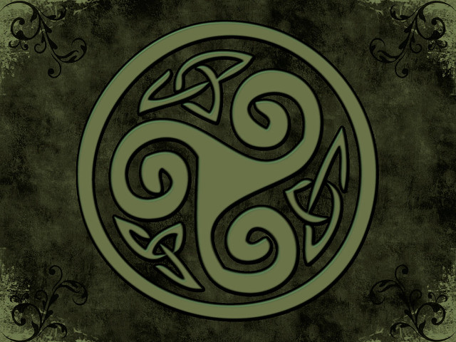 Celtic symbol green black swirly free wallpaper - medium preview image