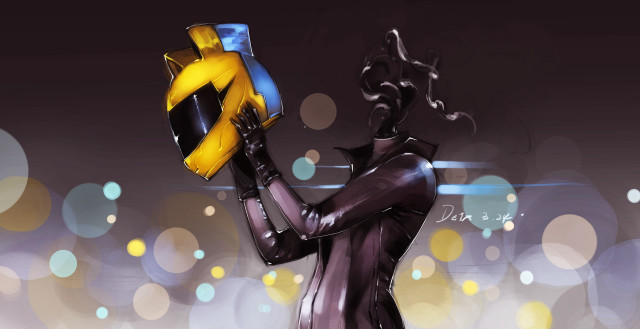 Woman yellow black object art free wallpaper - medium preview image