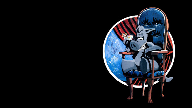 Cartoon character chair coffee mirror free wallpaper - medium preview image