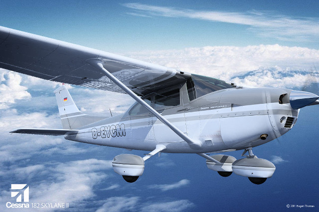Small airplane flying above clouds free wallpaper - medium preview image