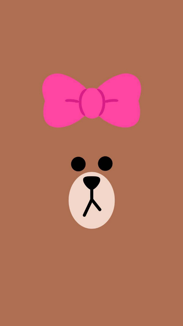 Brown bear pink bow background free wallpaper - medium preview image