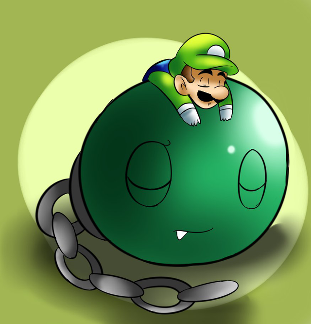 Cartoon character sitting ball chains free wallpaper - medium preview image