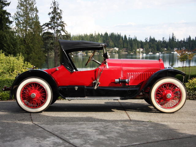 Red black car parked street free wallpaper - medium preview image