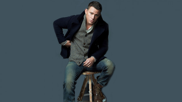 Man sitting stool jacket jeans free wallpaper for desktop - medium preview image