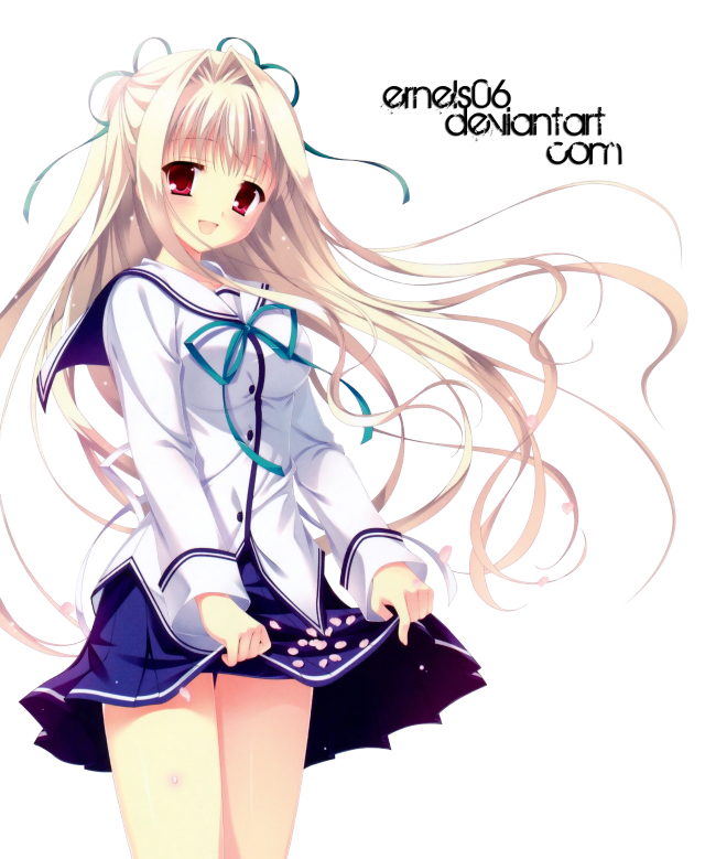 Girl longhair white shirt skirt free wallpaper - medium preview image