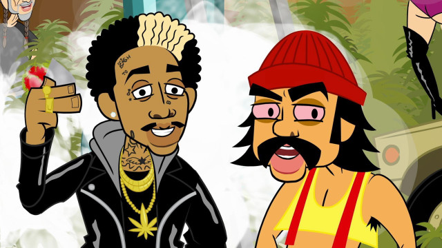 Cartoon two men red hat free wallpaper - medium preview image