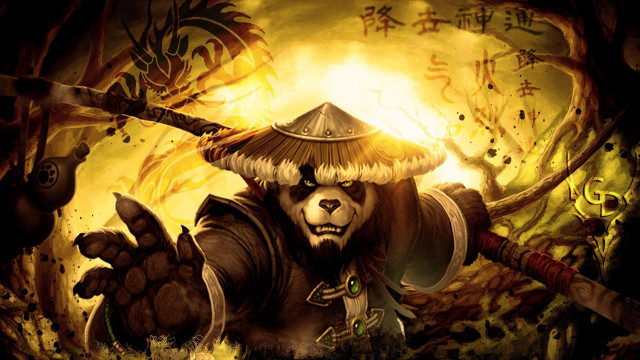Panda hat sword forest trees free wallpaper - medium preview image