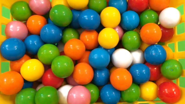 Yellow basket colorful balls different free wallpaper - medium preview image