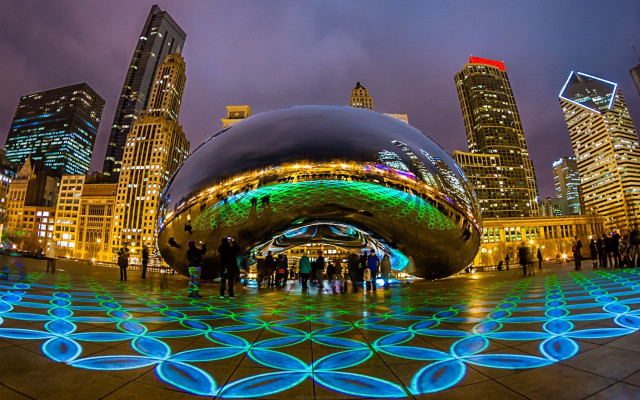 Large shiny object city night free wallpaper - medium preview image