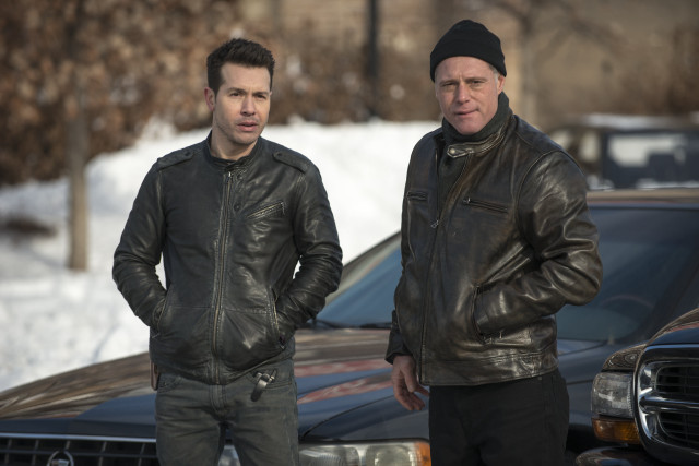 Two men car snow tree free wallpaper - medium preview image