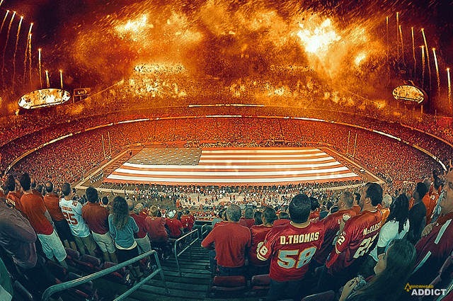 Stadium crowd game big screen free wallpaper - medium preview image