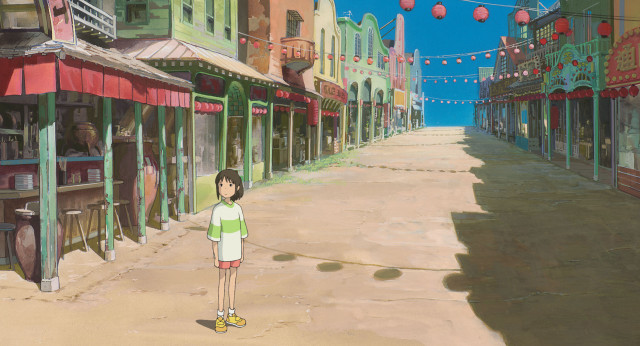 Cartoon character street storefront string free wallpaper - medium preview image
