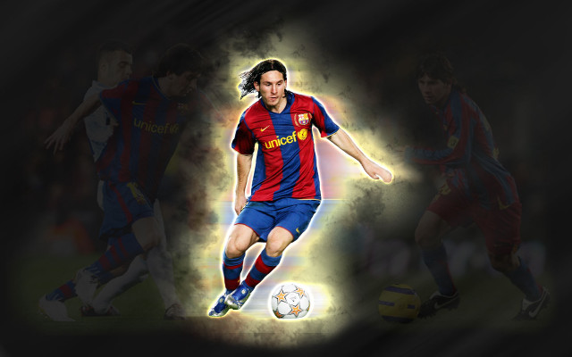 Man soccer kick hologram players free wallpaper - medium preview image