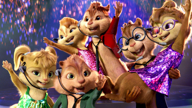 Chipmunks stage fireworks stars background free wallpaper - medium preview image