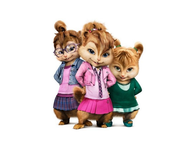 Cartoon chipmunks group white background free wallpaper - medium preview image