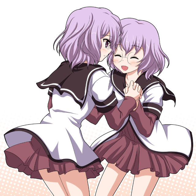 Girls hugging school uniforms close free wallpaper - medium preview image
