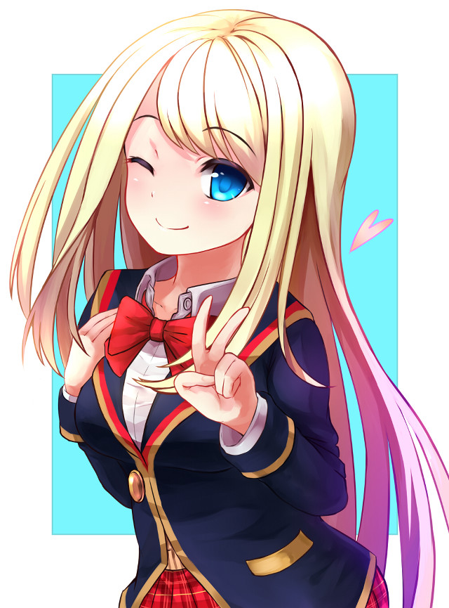 Anime girl blonde blue eyes #2 free wallpaper - medium preview image