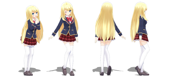 Girl schooluniform blonde hair poses free wallpaper - medium preview image