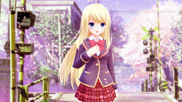 Girl school uniform street sign free wallpaper - medium preview image