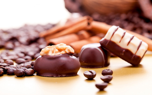 Chocolate covered candies nuts beans free wallpaper - medium preview image