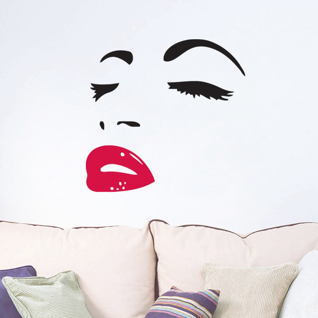 Woman face red lipstick white free wallpaper - medium preview image