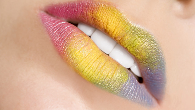 Woman lips multicolored lip glosses free wallpaper - medium preview image