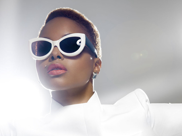 Woman white sunglasses white shirt free wallpaper - medium preview image
