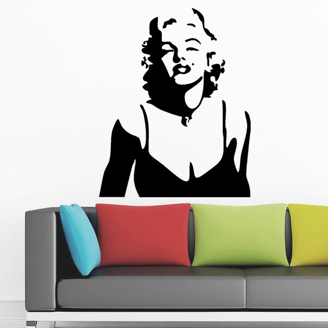 Woman black dress wall decal free wallpaper - medium preview image