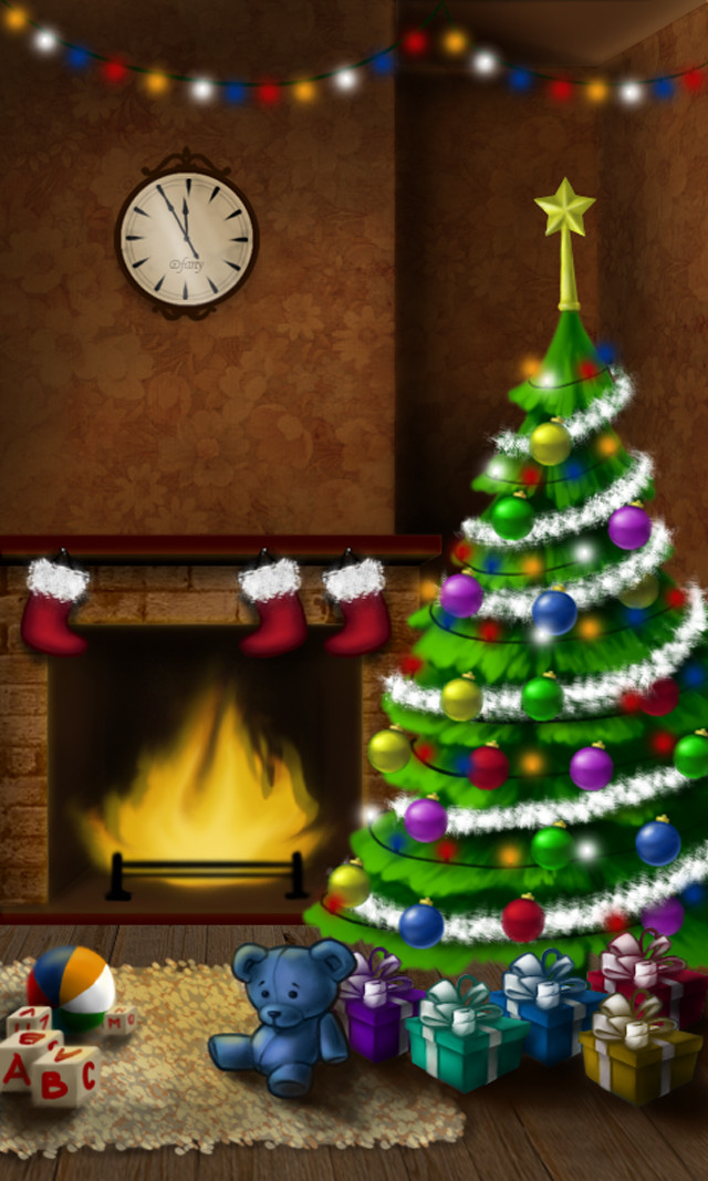 Christmas tree presents teddy bear free wallpaper - medium preview image