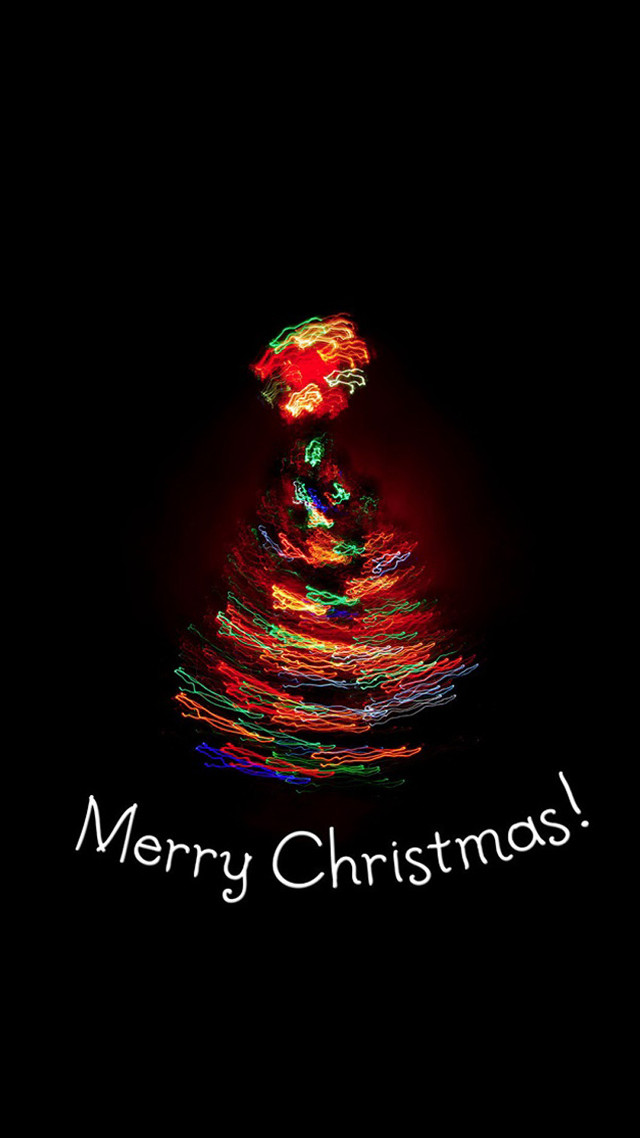 Christmas tree merry message dark free wallpaper - medium preview image