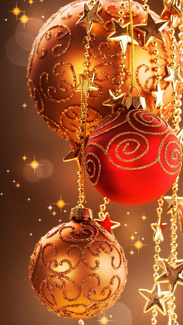 Christmas ornaments hanging stars brown free wallpaper - medium preview image