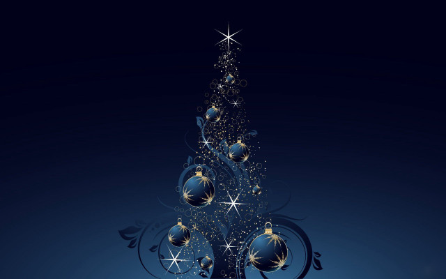 Christmas tree ornaments blue background #4 free wallpaper - medium preview image