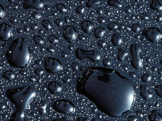 Black apple water droplets macro free wallpaper - medium preview image