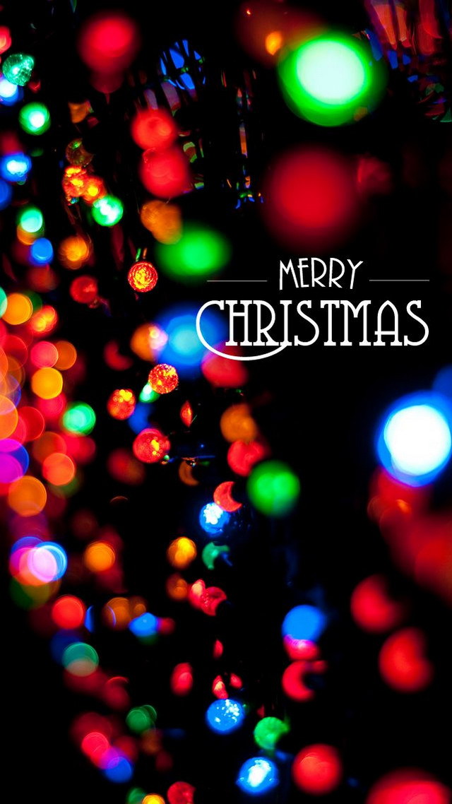 Christmas card lights merry message free wallpaper - medium preview image