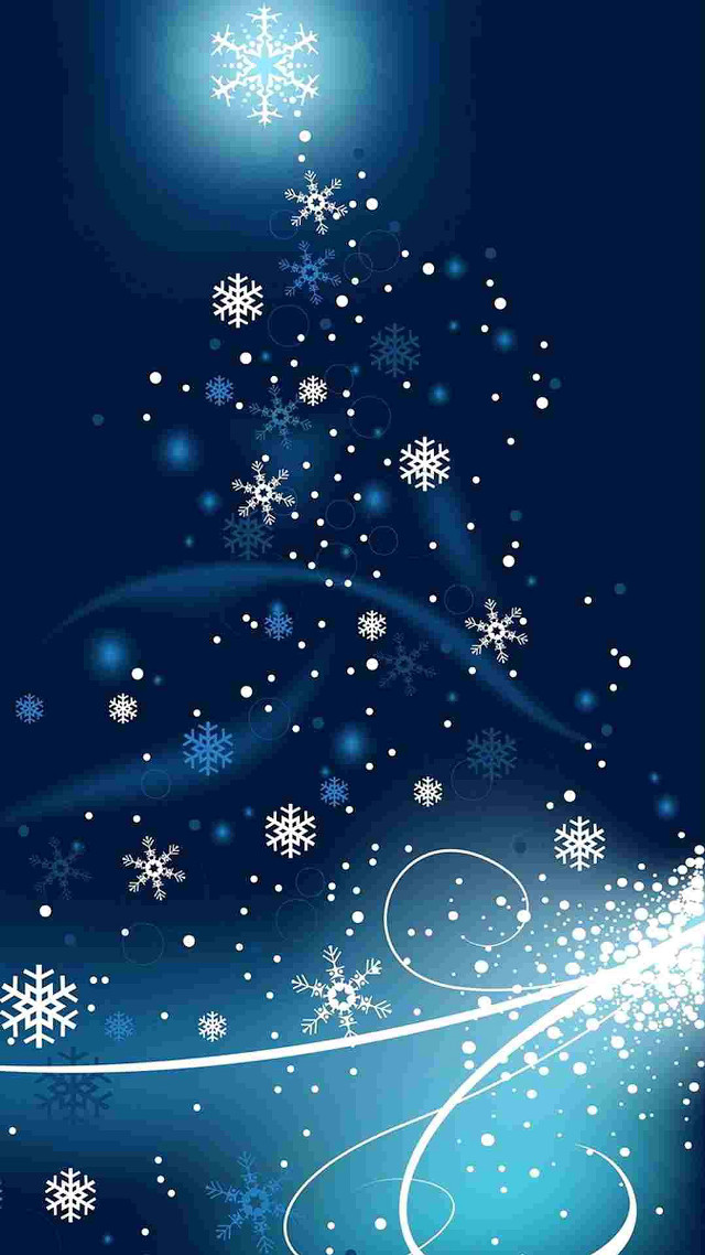 Blue christmas tree snowflakes star free wallpaper - medium preview image