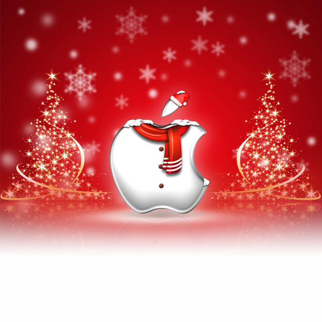 Red white christmas card snowman free wallpaper - medium preview image