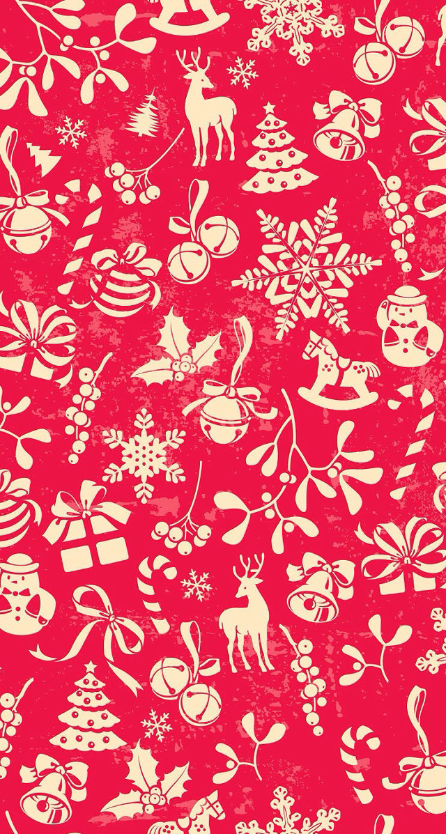 Red white christmas pattern reindeer free wallpaper - medium preview image