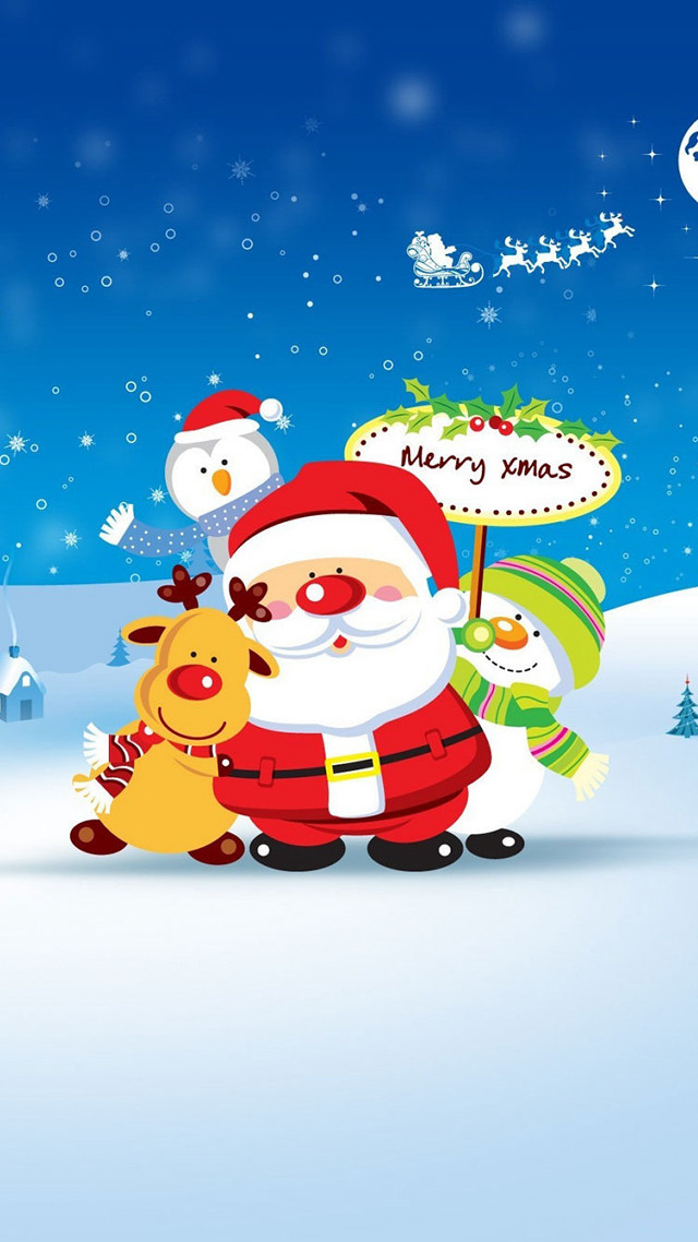 Santa claus reindeer snow merry #2 free wallpaper - medium preview image