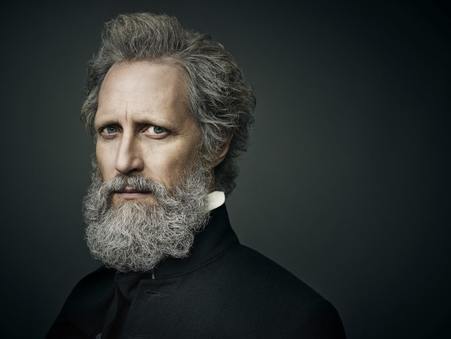 Bearded man serious look white free wallpaper - medium preview image