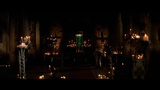 Dark room candles lit green free wallpaper - medium preview image