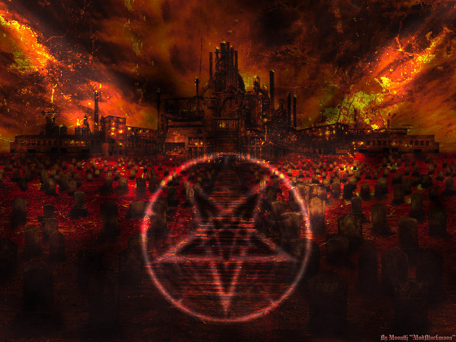 City crowd red yellow background free wallpaper - medium preview image