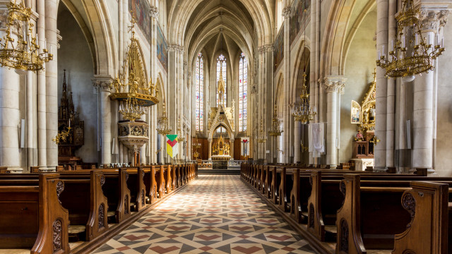 Church checkered floor romanesque flemish free wallpaper - medium preview image