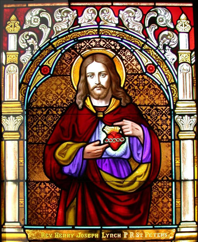 Stained glass window man heart free wallpaper - medium preview image