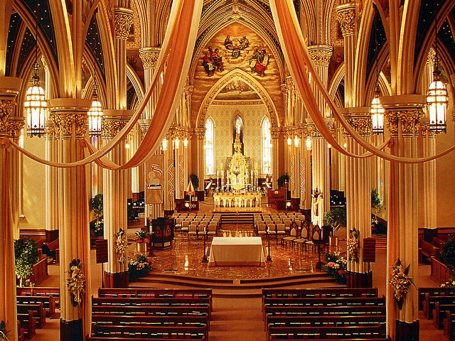 Church large altar gold ceiling free wallpaper - medium preview image