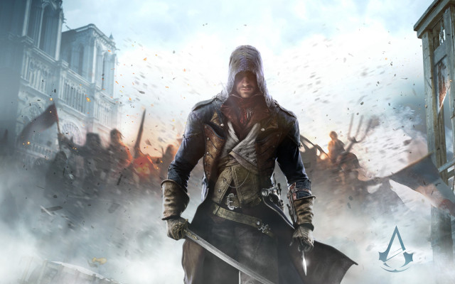 Man hooded outfit holding sword #3 free wallpaper - medium preview image