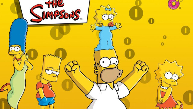 Simpsons characters holding sign group free wallpaper - medium preview image