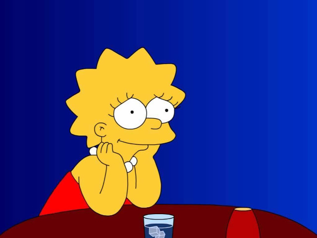 Cartoon character sitting table drink free wallpaper - medium preview image