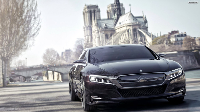 Black car castle bridge cityscape free wallpaper - medium preview image