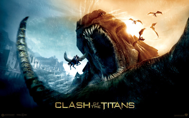 Clash titans dinosaur horse rain free wallpaper - medium preview image
