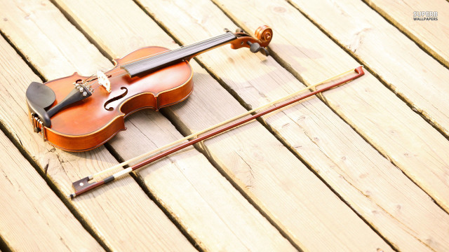 Violin bow wooden floor string free wallpaper - medium preview image